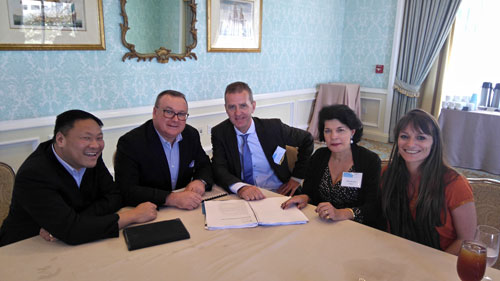 Beta Montemayor and Darren Praznik met with Cosmetics Europe's John Chave, Odile D'Silva and Elsa Dietrich